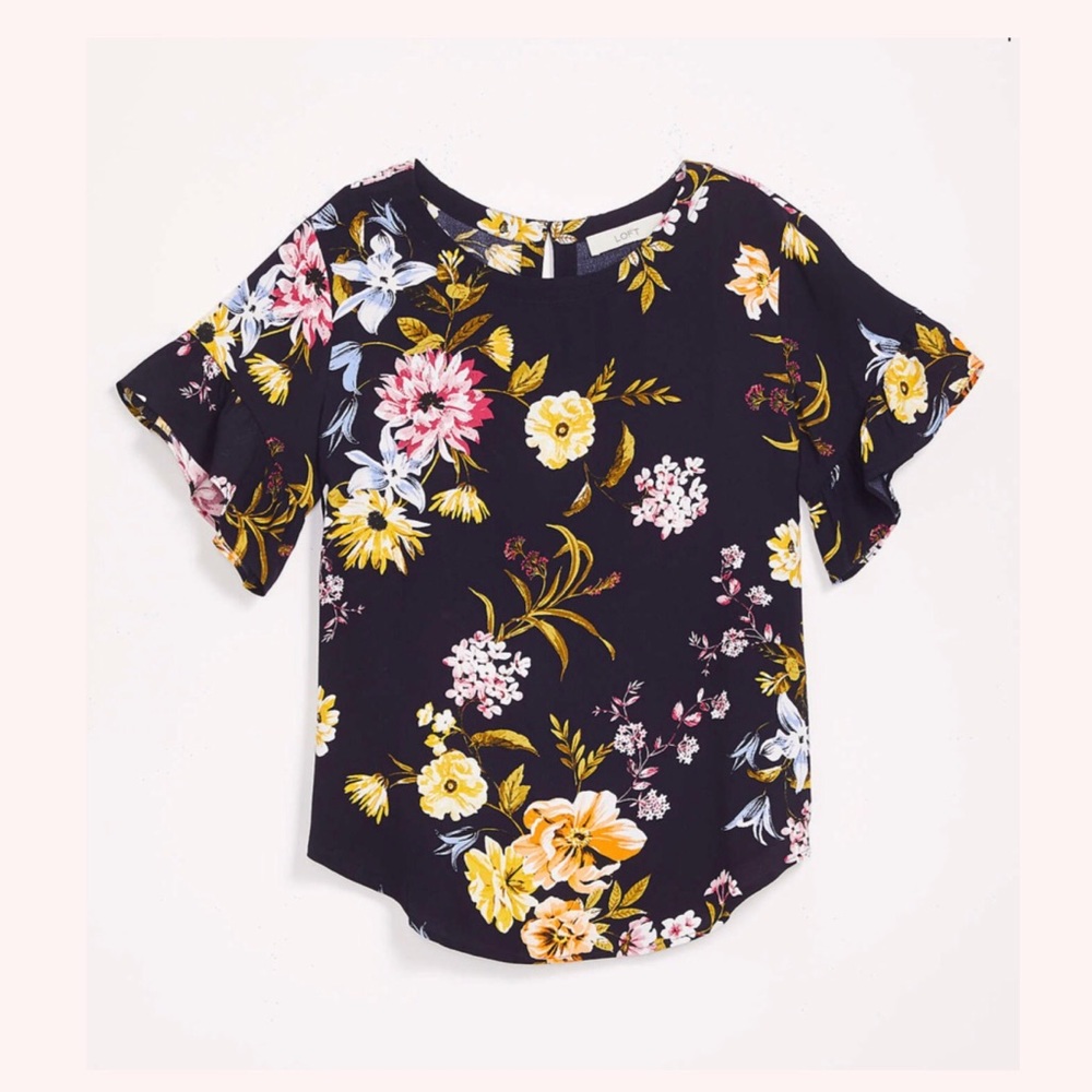 LOFT Garden Flutter Sleeve Top